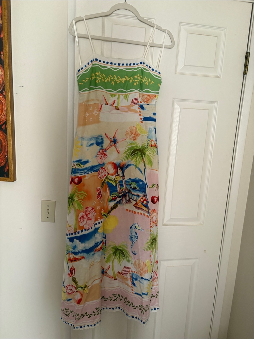 Tropical Print Spaghetti Strap Maxi Dress - Multicolor NWOT